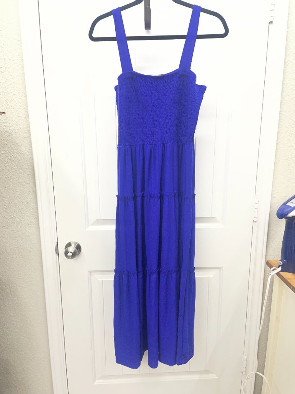 NEW Zenana Royal Blue Smocked Tiered Midi Dress Size 1X - Picture 3 of 6